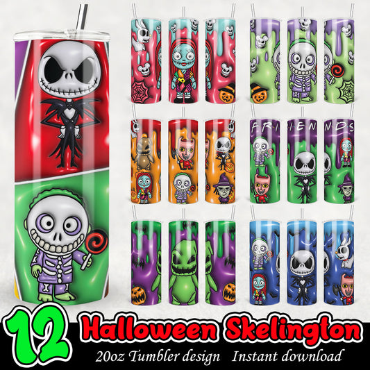 Jack Skellington Tumbler bundle, Halloween 20oz tumbler bundle