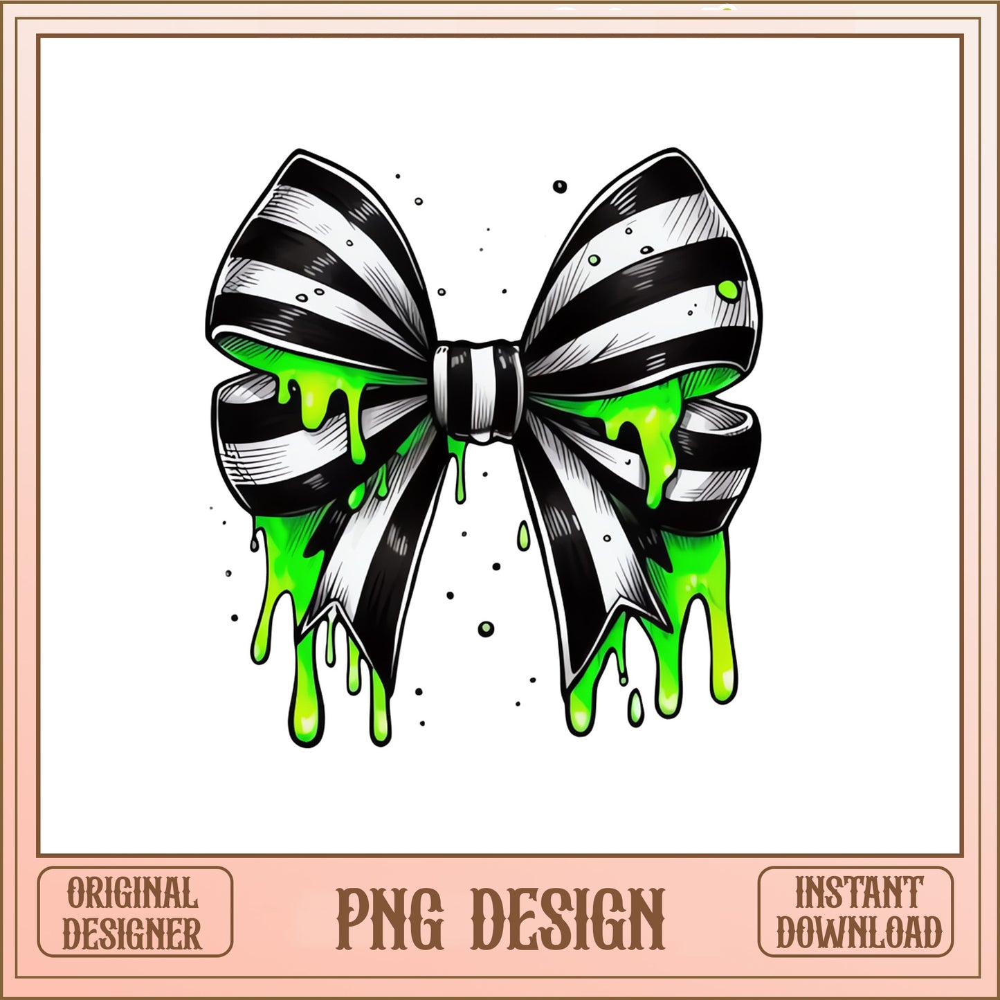 Halloween Slime Drip Bow PNG, Spooky Coquette Bow PNG, Halloween PNG