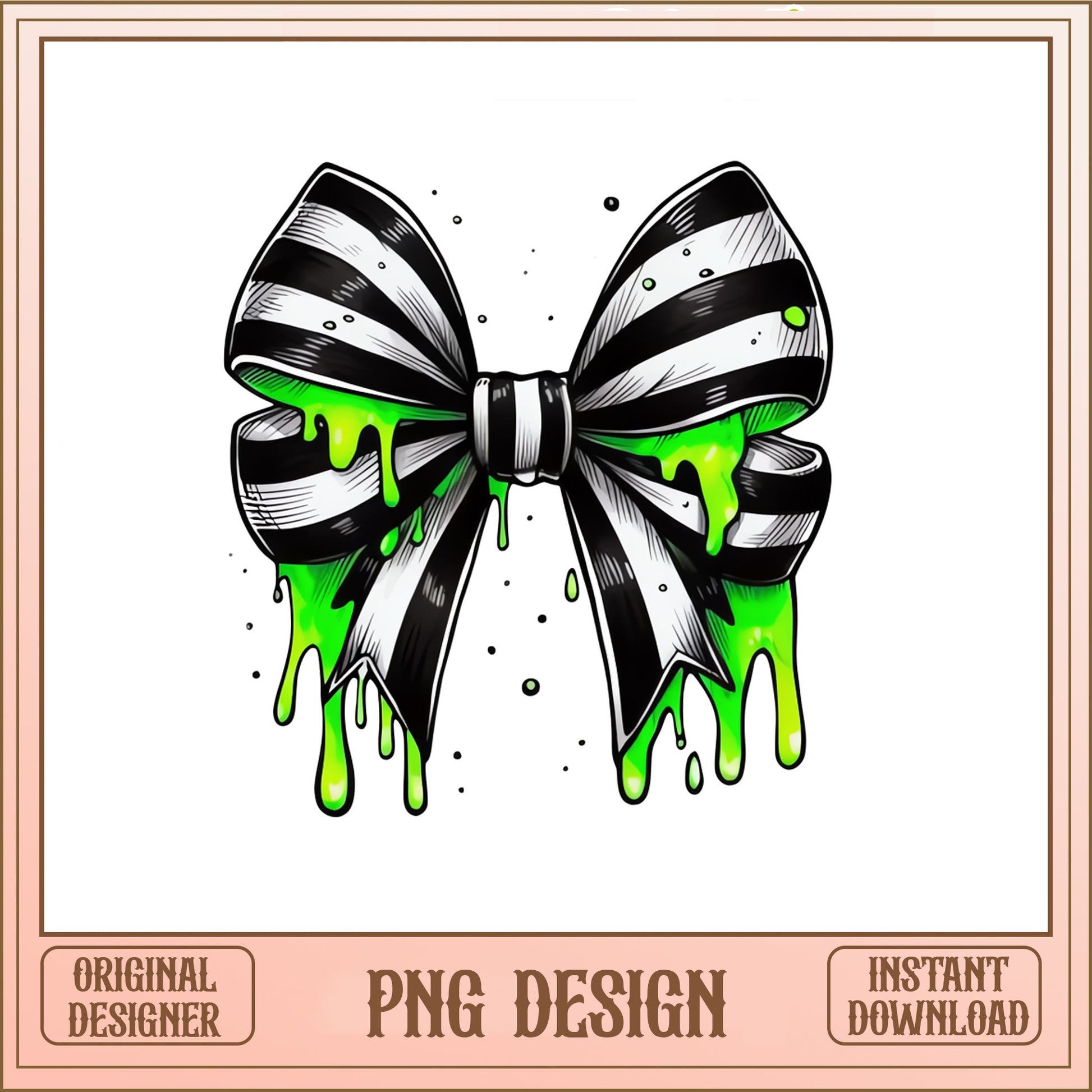 Halloween Slime Drip Bow PNG, Spooky Coquette Bow PNG, Halloween PNG