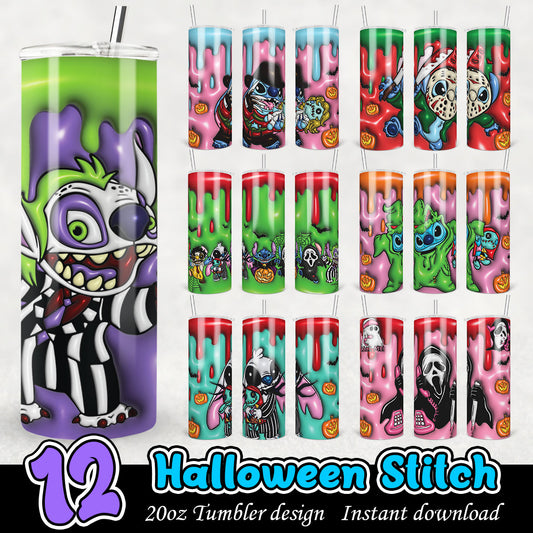 Halloween Stitch Tumbler bundle, Halloween Disney 20oz tumbler