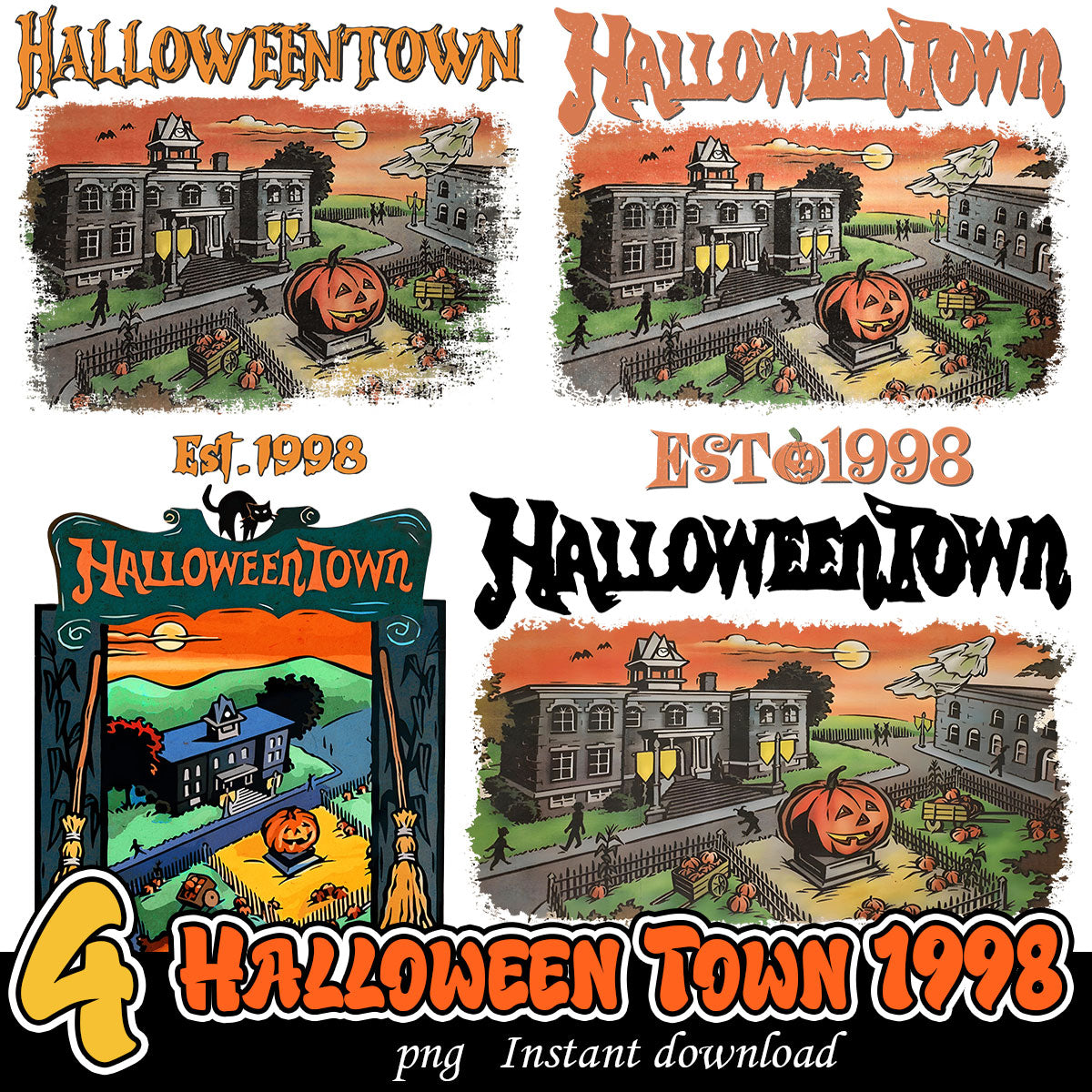 Halloween Town 1998 Bundle png, Retro Halloweentown bundle