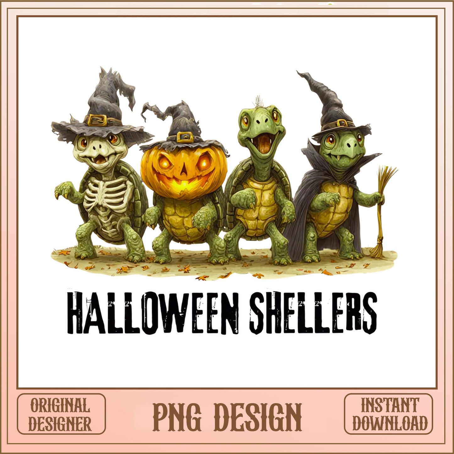 Halloween Turtle Witch PNG, Spooky Turtle Clipart, Halloween PNG