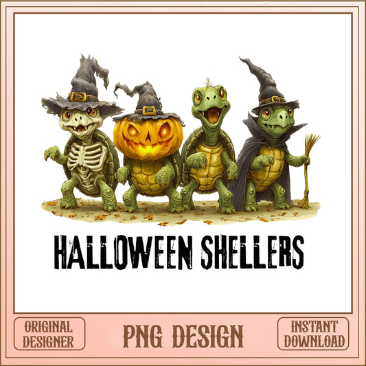 Halloween Turtle Witch PNG, Spooky Turtle Clipart, Halloween PNG