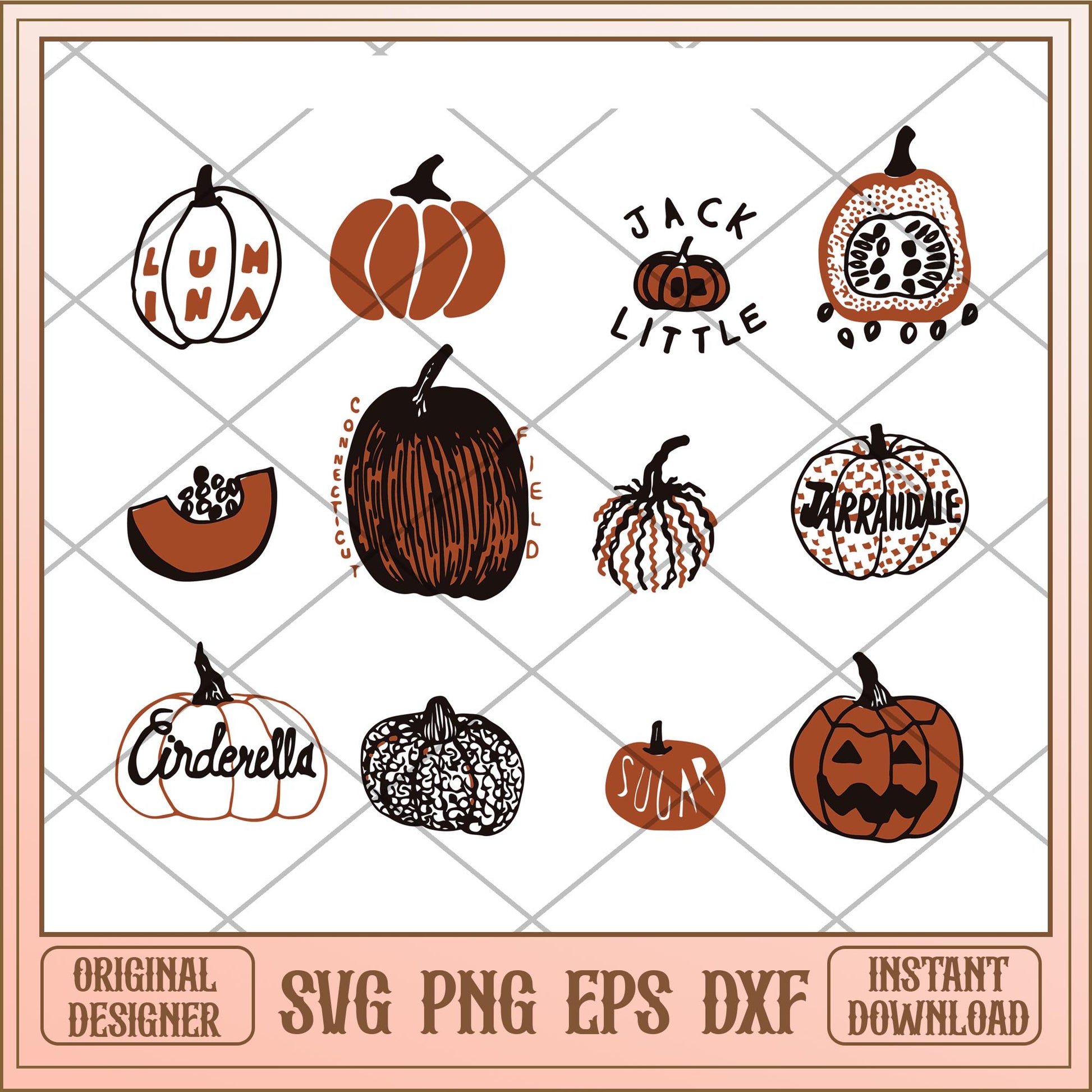 Halloween pumpkin bundle svg, halloween characters svg, digital download