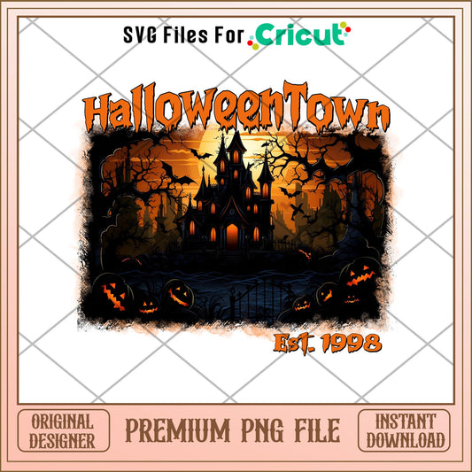 Halloween town est 1998 horror png, town png, halloween png