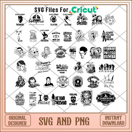 Halloween cool characters svg bundle, Halloween svg - Svgfileforcricut