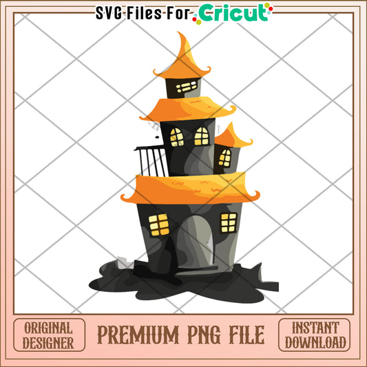 Halloween castle png, trick or treat png, halloween wallpaper​ png