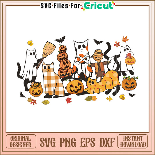 Halloween cat svg, funny halloween svg, halloween time svg