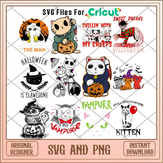 Halloween masked cat svg bundle, Halloween svg - Svgfileforcricut
