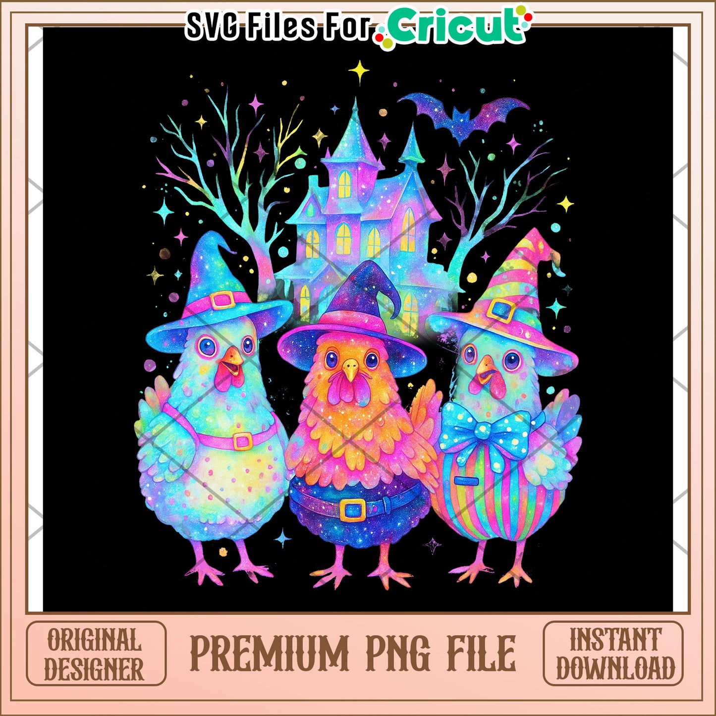 Halloween chikens neon png, halloween characters png, halloween cartoons png