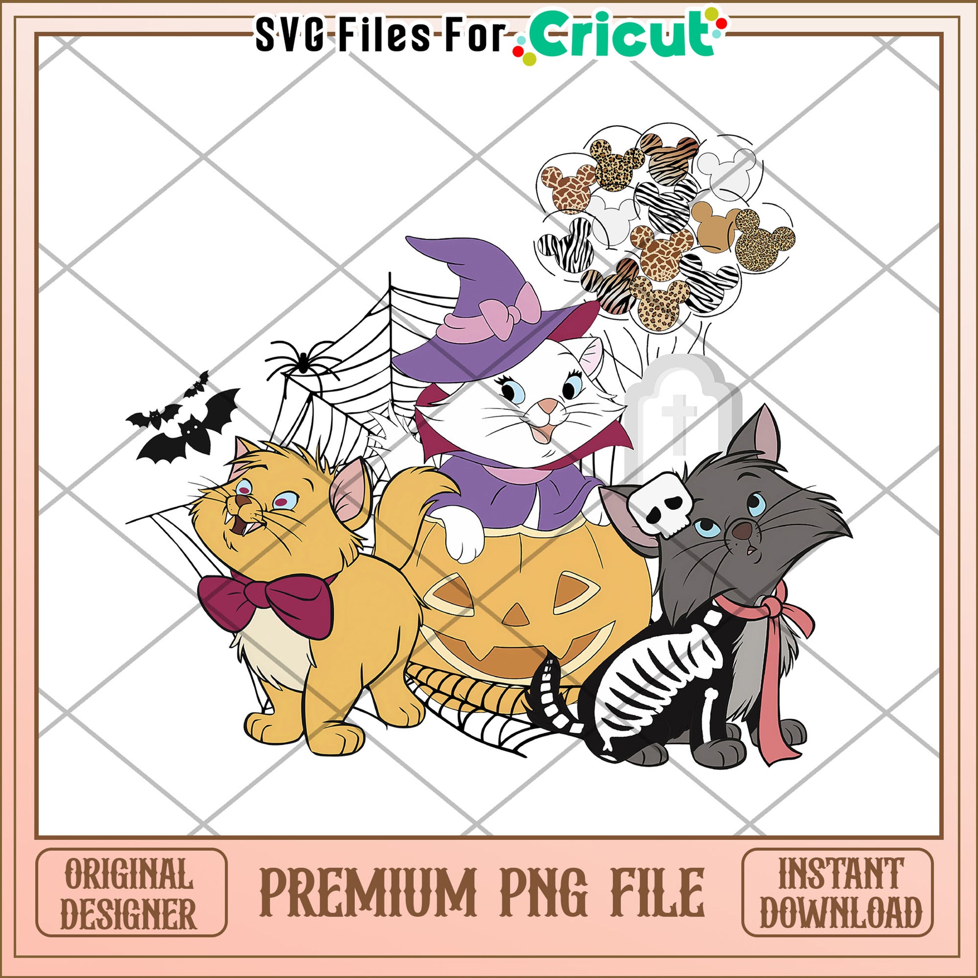 Halloween disney cats png, halloween characters png, halloween time png