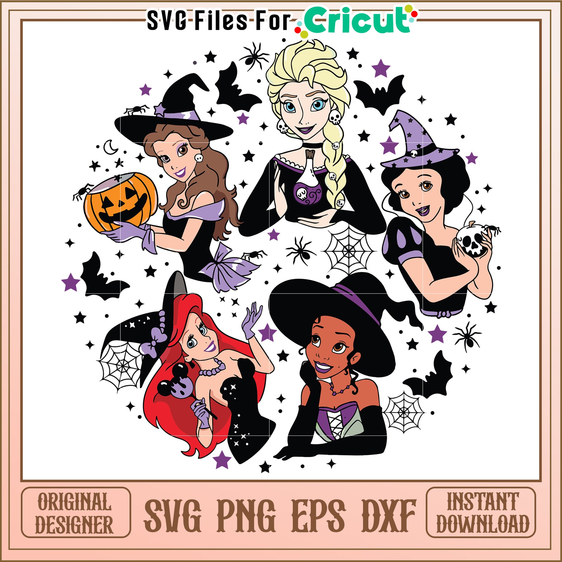 Halloween disney princess svg, halloween design svg, spooky season svg