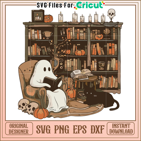 Halloween ghoul reading book svg, cartoons characters svg, halloween costumes svg
