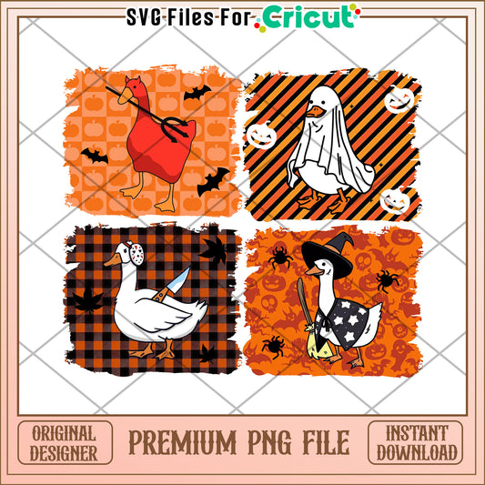 Halloween goose costumes png, halloween pumpkin png, halloween music png