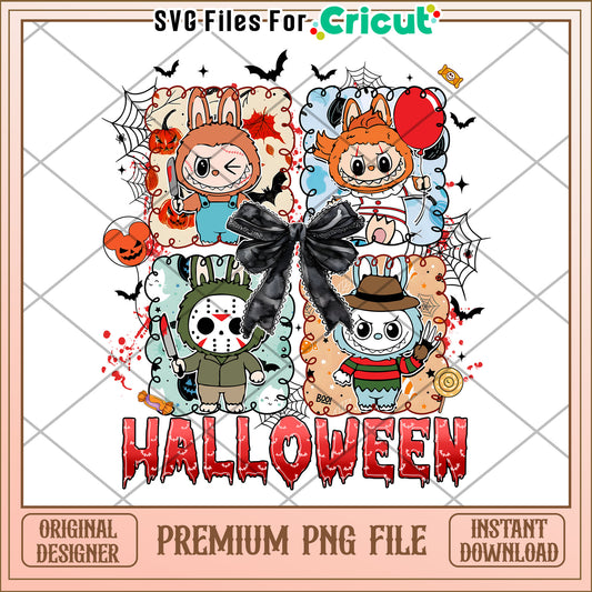 Halloween labubu killers png, halloween characters png, halloween season png