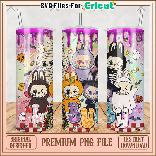 Halloween labubu tumbler png, labubu cartoon png, labubu song png