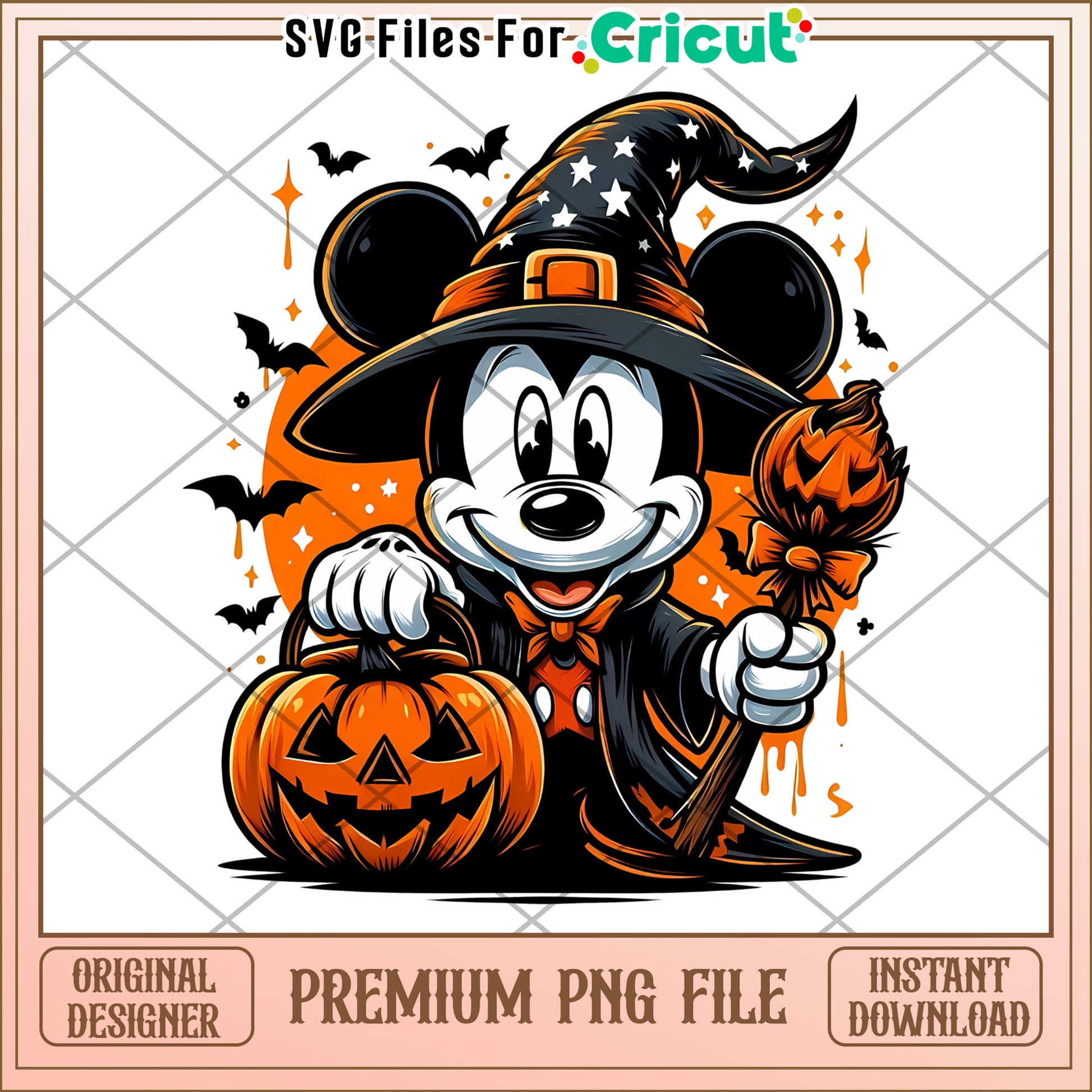 Halloween mickey design png, halloween disney png, cute halloween design png