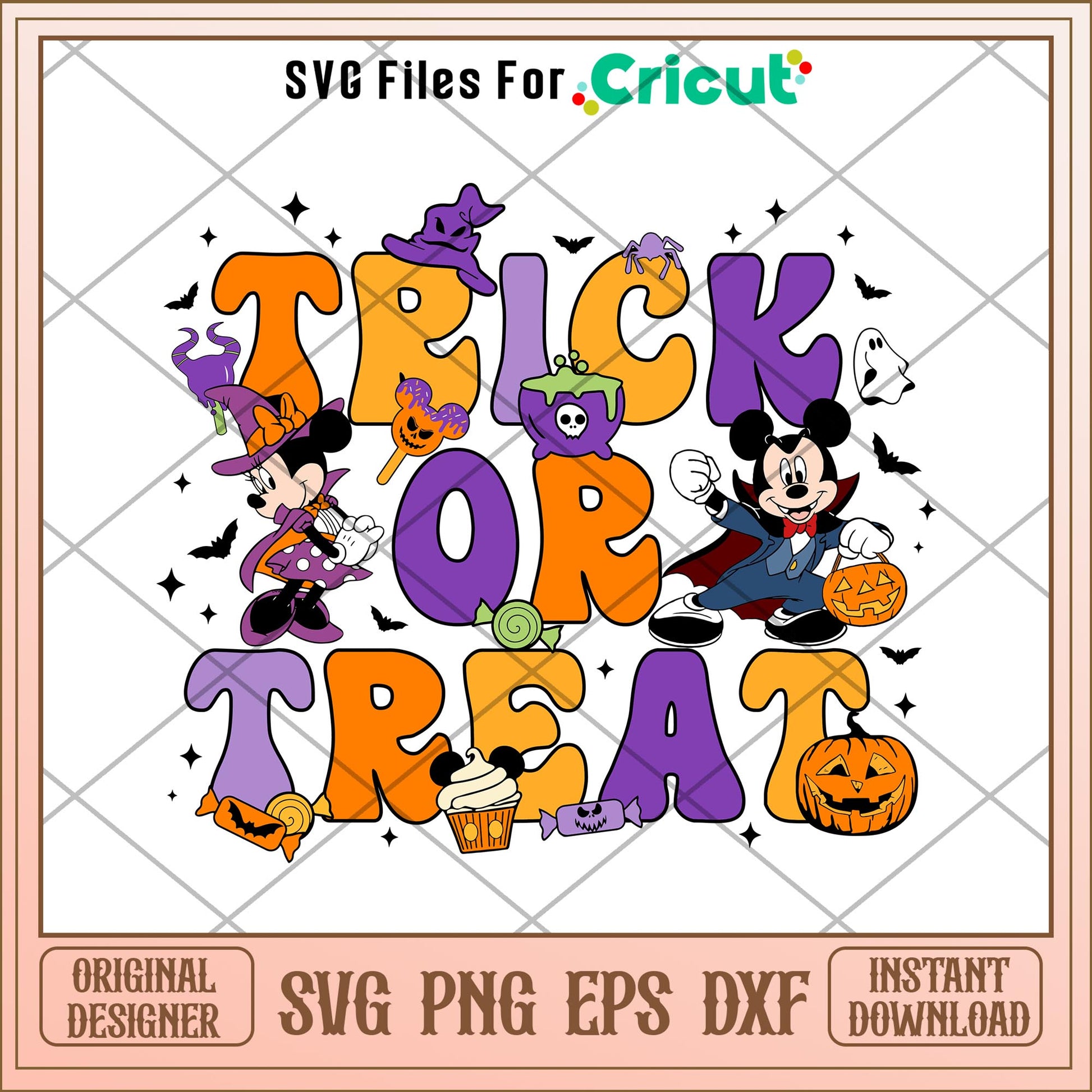 Halloween mouse Disney Trick or Treat svg, Disney characters svg, Digital Download