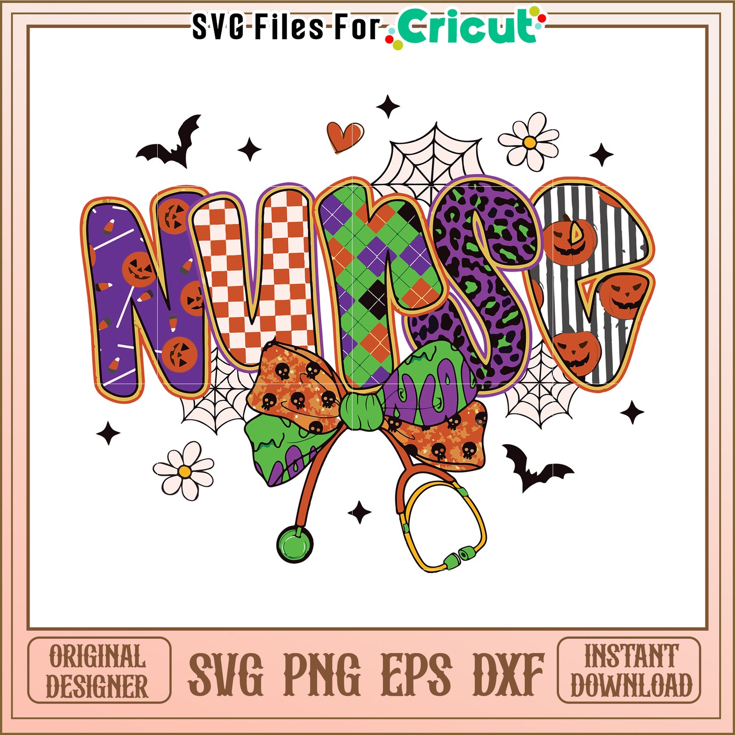 Halloween nurse svg, funny halloween svg, halloween time svg