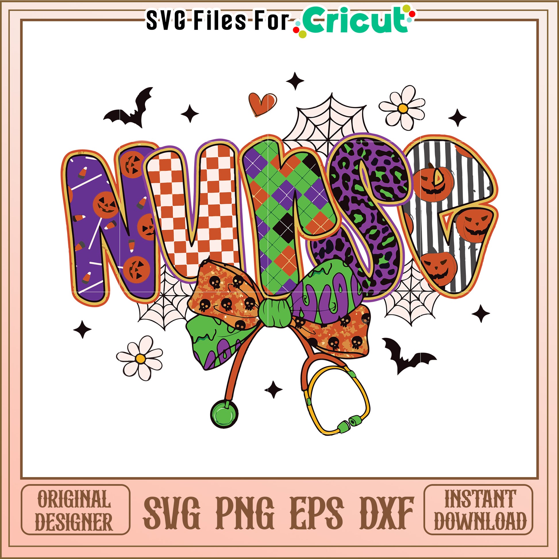 Halloween nurse svg, funny halloween svg, halloween time svg