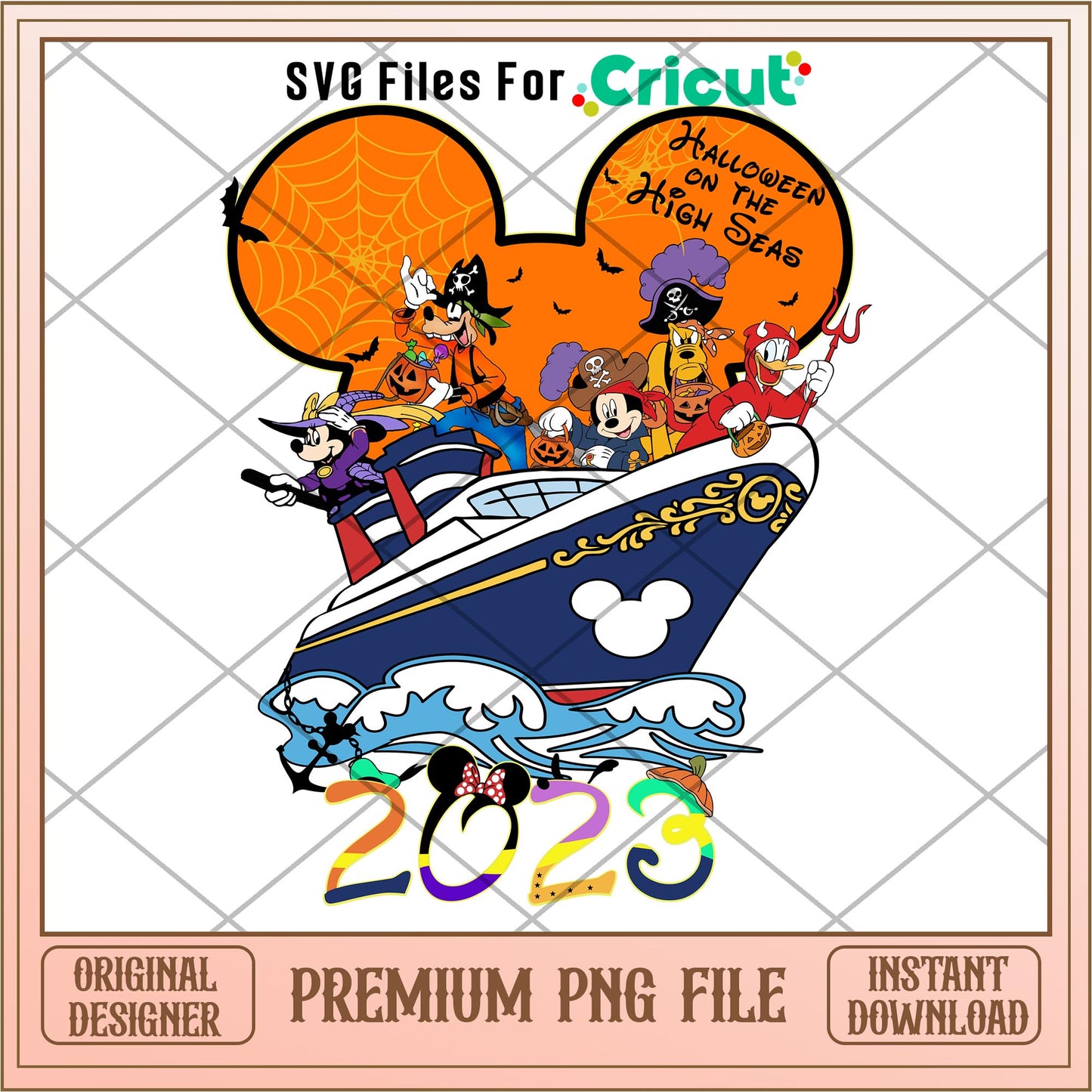 Halloween on the High Seas 2023 png, Disney characters png, Digital Download