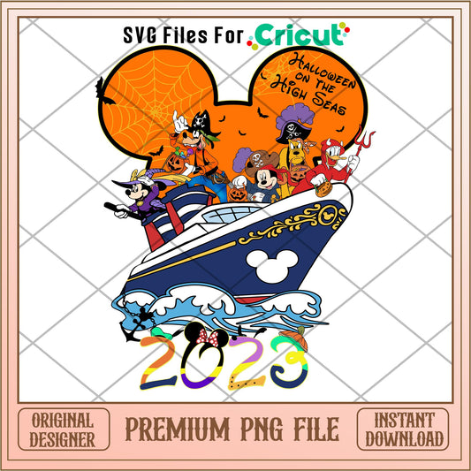 Halloween on the High Seas 2023 png, Disney characters png, Digital Download