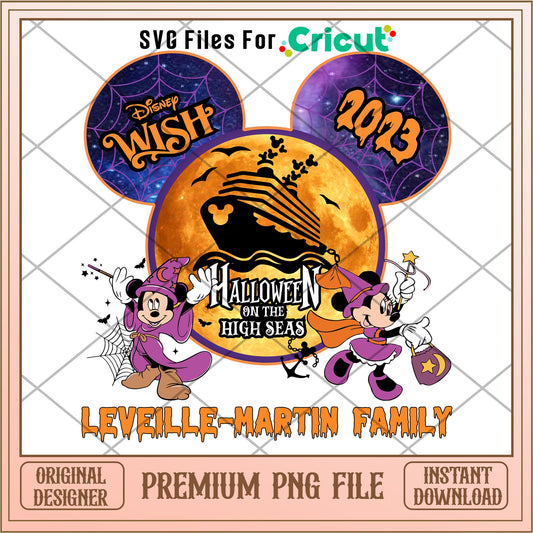 Halloween on the High Seas Disney Dream 2023 Leveille-martin family png, Disney characters png, Digital Download