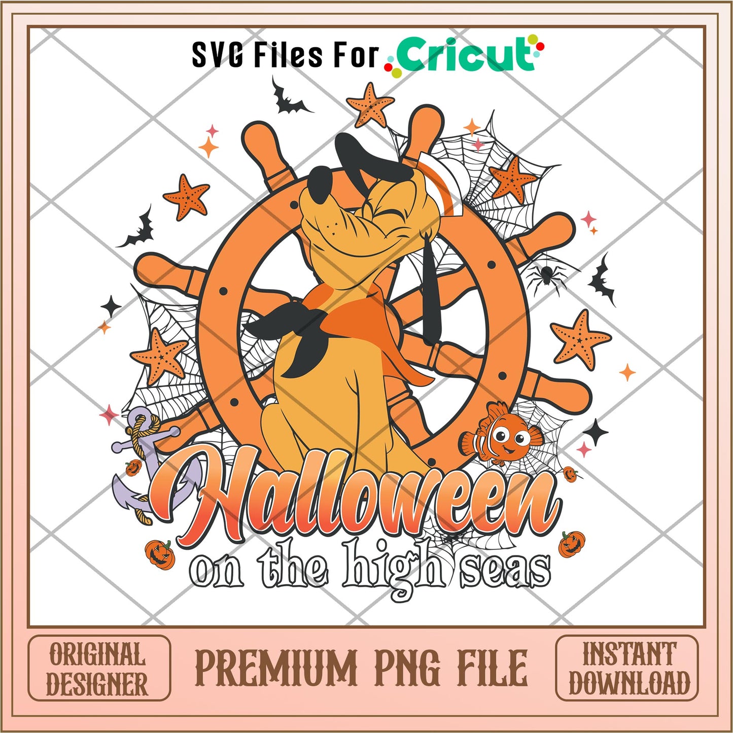 Halloween on the High Seas dog pluto png, Disney characters png, Digital Download