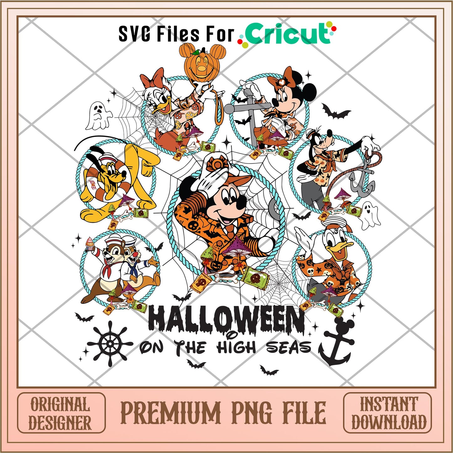 Halloween on the High Seas  png, Disney characters png, Digital Download