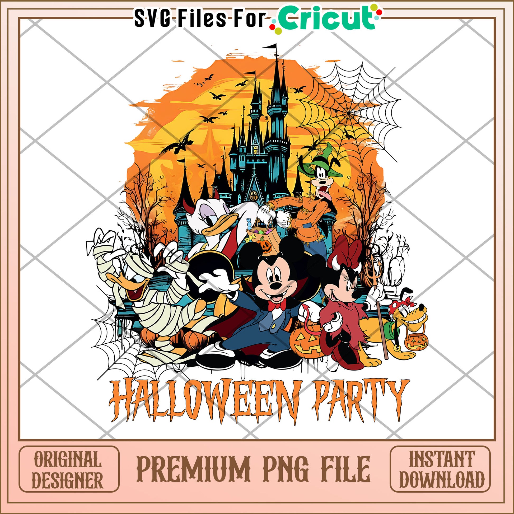 Halloween party mouse and friends png, spirit halloween​ png, halloween decor png