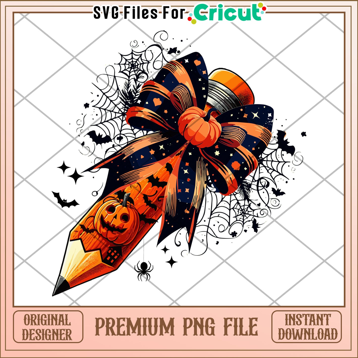 Halloween pencil design png, halloween season png, cute halloween png