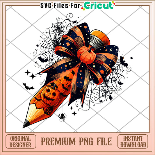Halloween pencil design png, halloween season png, cute halloween png