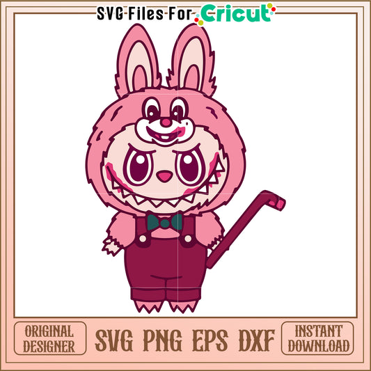 Halloween pink rabbit svg, scary characters svg, halloween pumkin svg