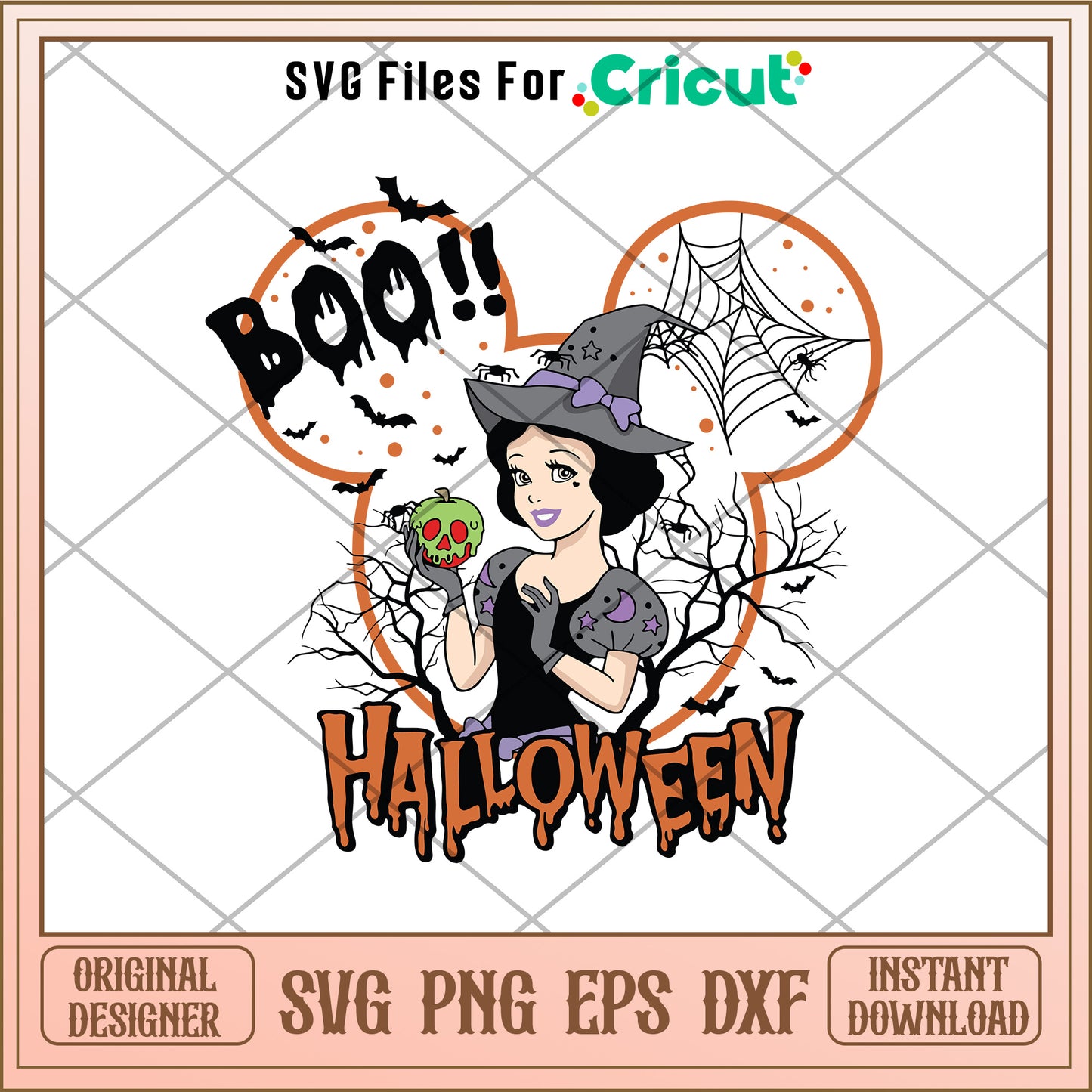 Snow white princess boo halloween svg