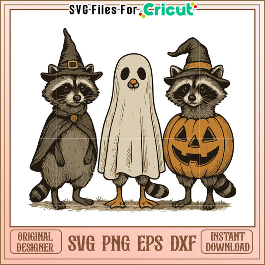 Halloween raccoon svg, halloween candy svg, trick or treat svg