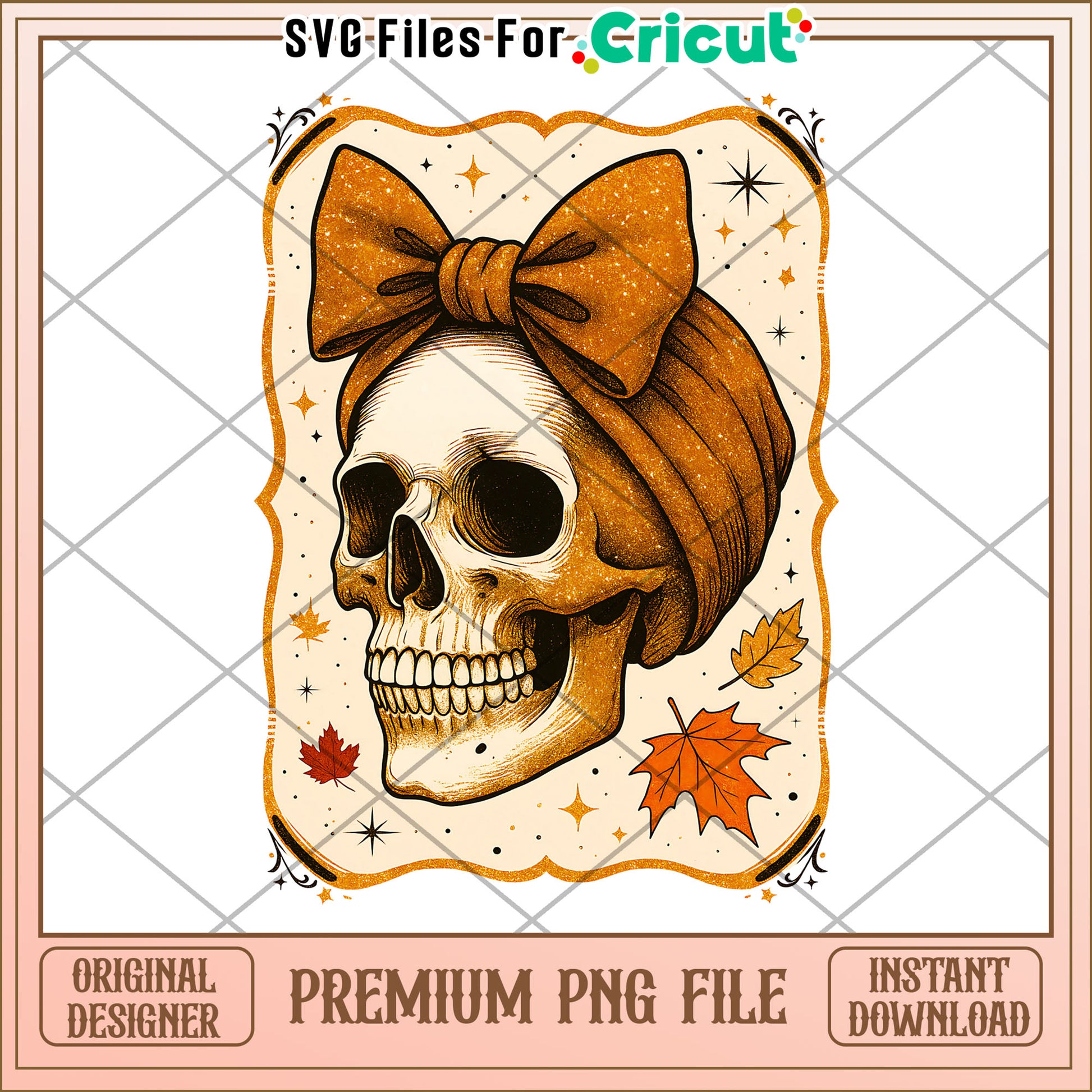 Halloween skull png, autumn cartoon png, fall design png