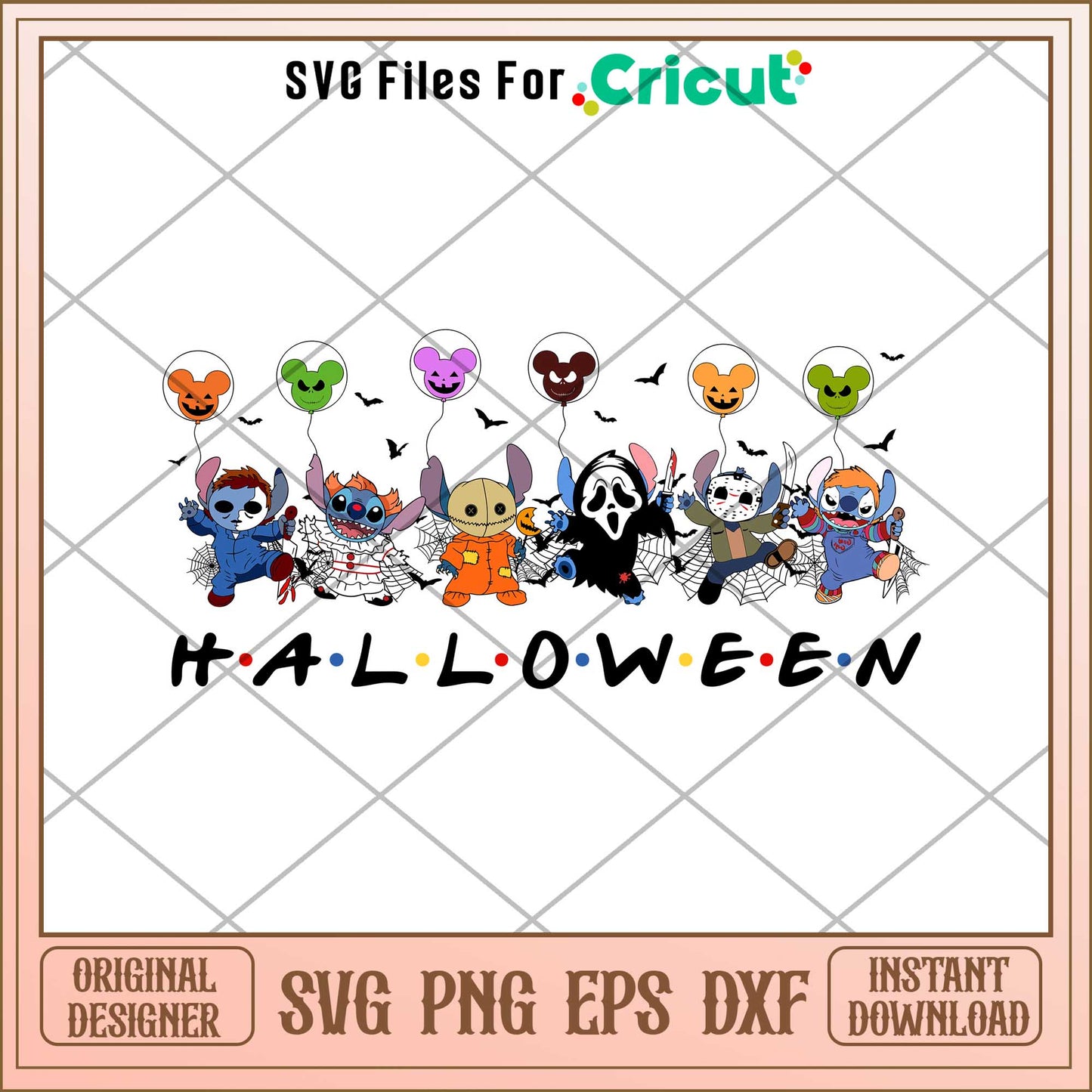 Halloween stitch horror characters svg, Horror characters svg, digital download