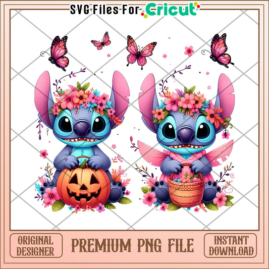 Halloween stitch png, halloween for kids png, stitch cartoon png