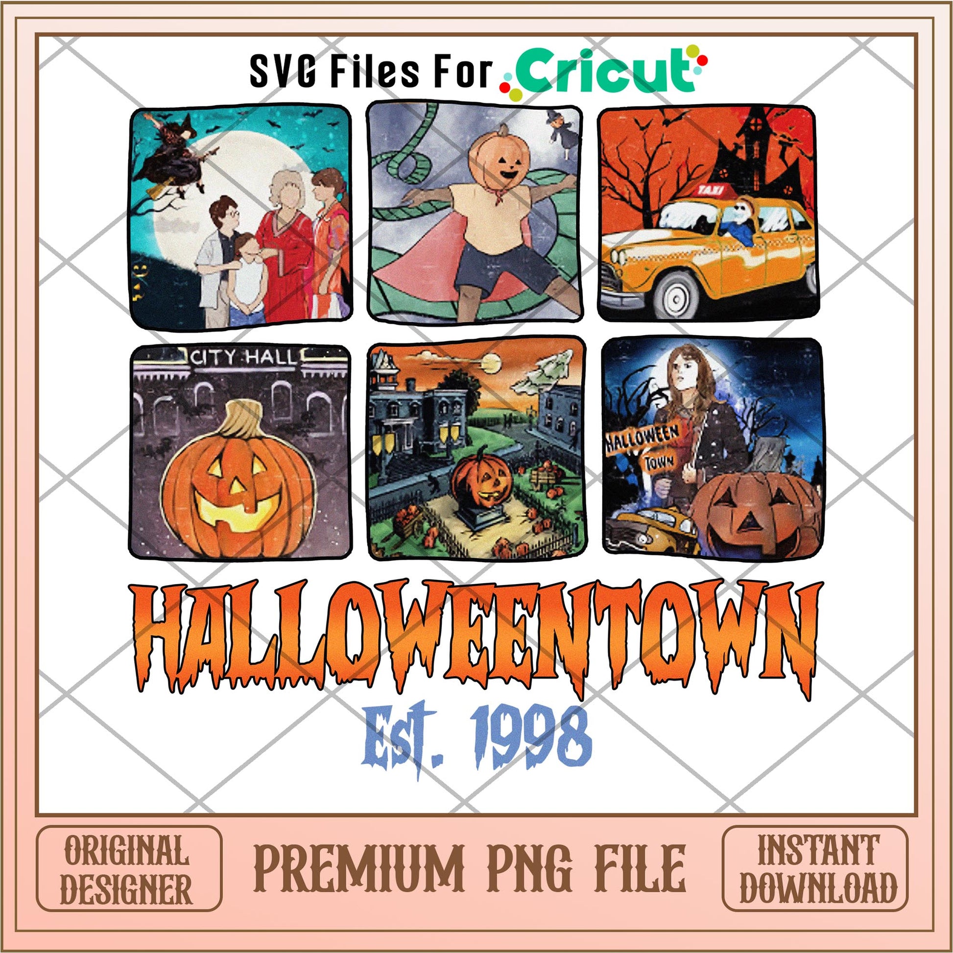 Halloweentown Est 1998 png, Horror characters png, digital download