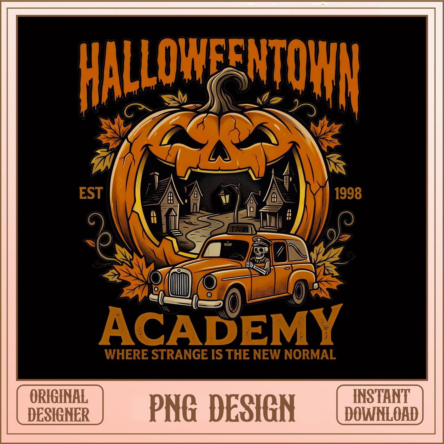 Halloweentown Academy PNG, Halloween Pumpkin PNG, Spooky PNG