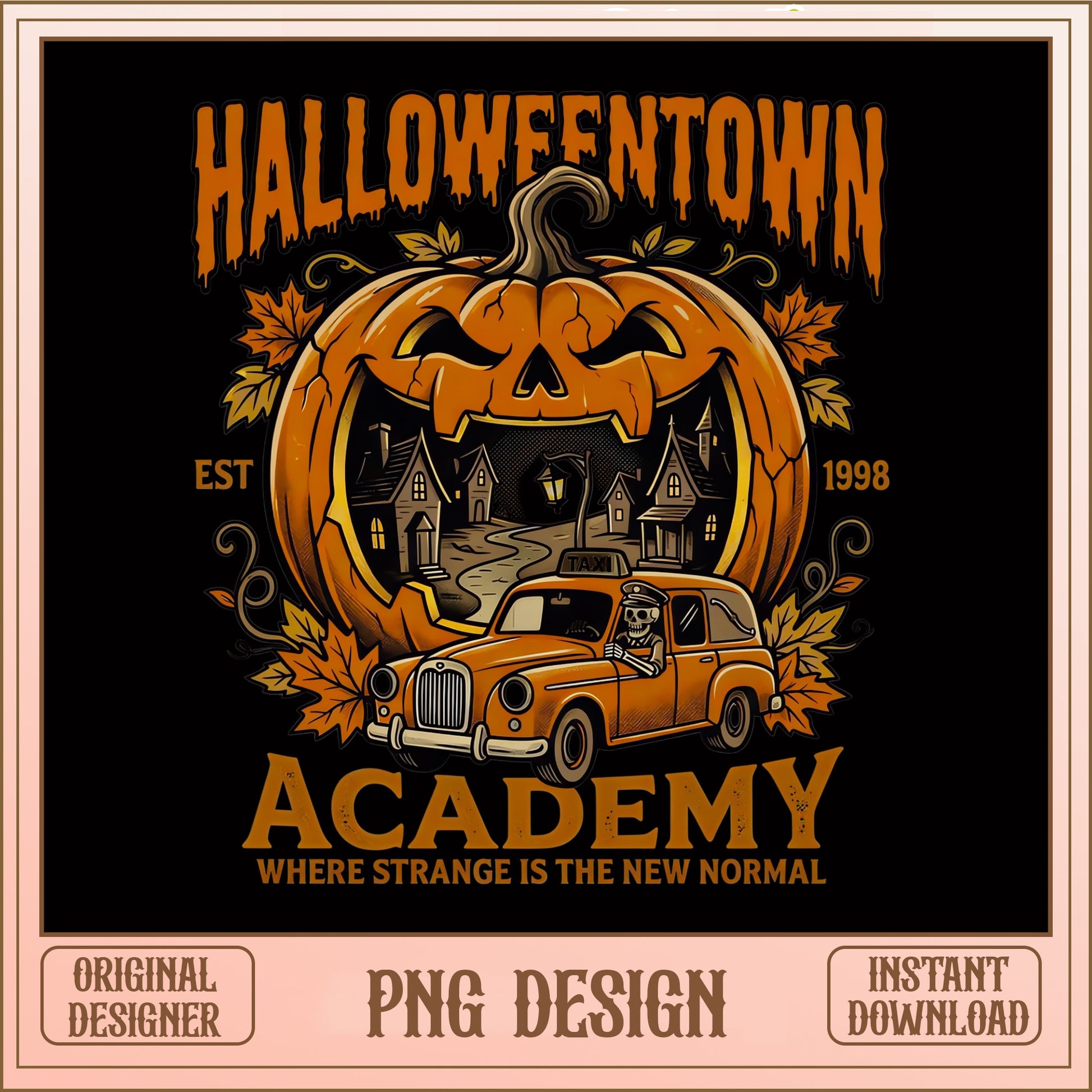 Halloweentown Academy PNG, Halloween Pumpkin PNG, Spooky PNG