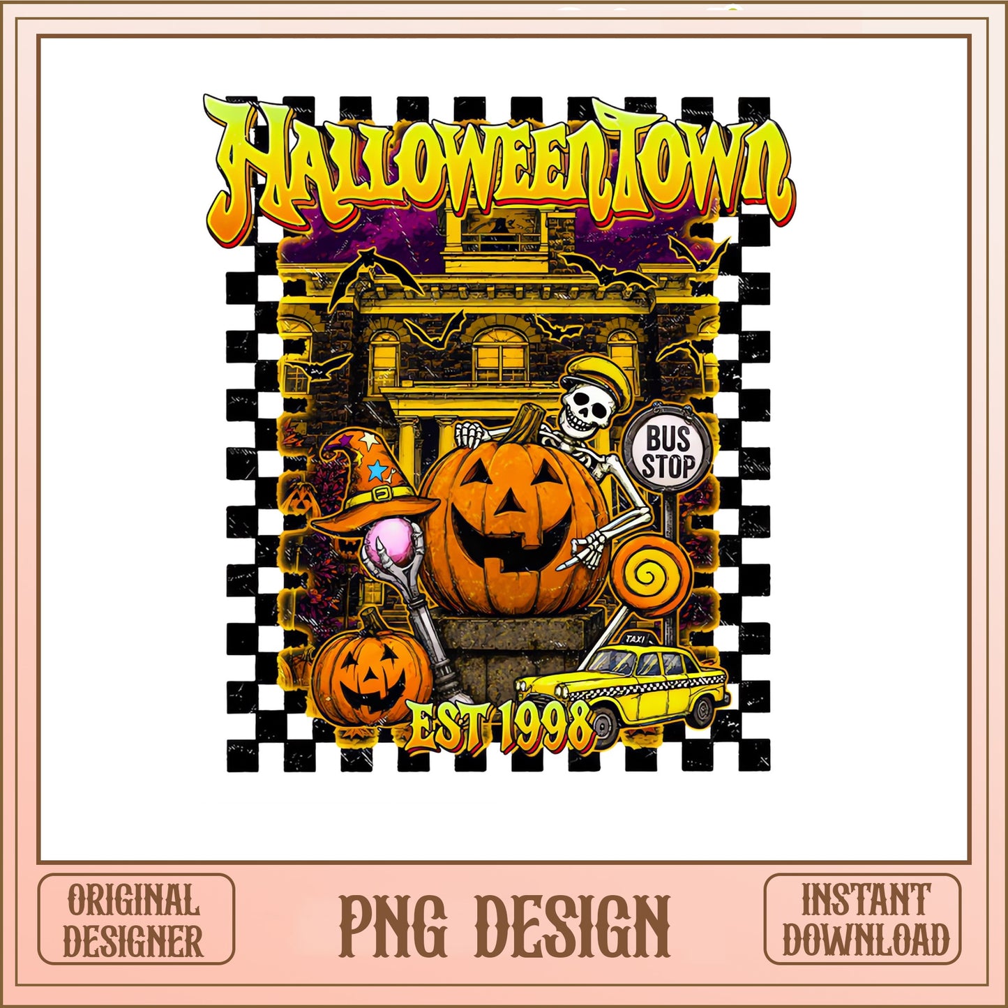 Halloweentown Est 1998 PNG, Halloween Pumpkin PNG, Spooky PNG
