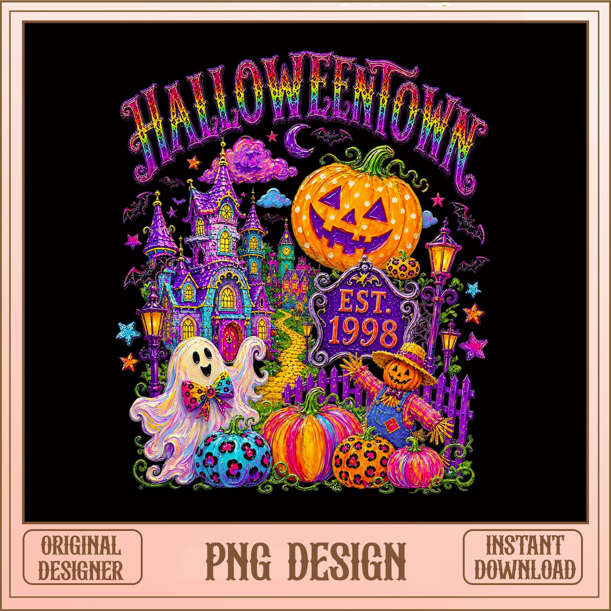 Halloweentown Est 1998 PNG, Spooky Halloween PNG, Ghost Pumpkin PNG