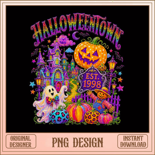 Halloweentown Est 1998 PNG, Spooky Halloween PNG, Ghost Pumpkin PNG