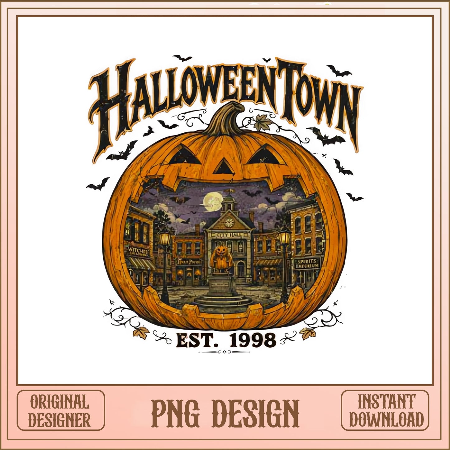 Halloweentown Est 1998 PNG, Spooky Pumpkin PNG, Halloween PNG