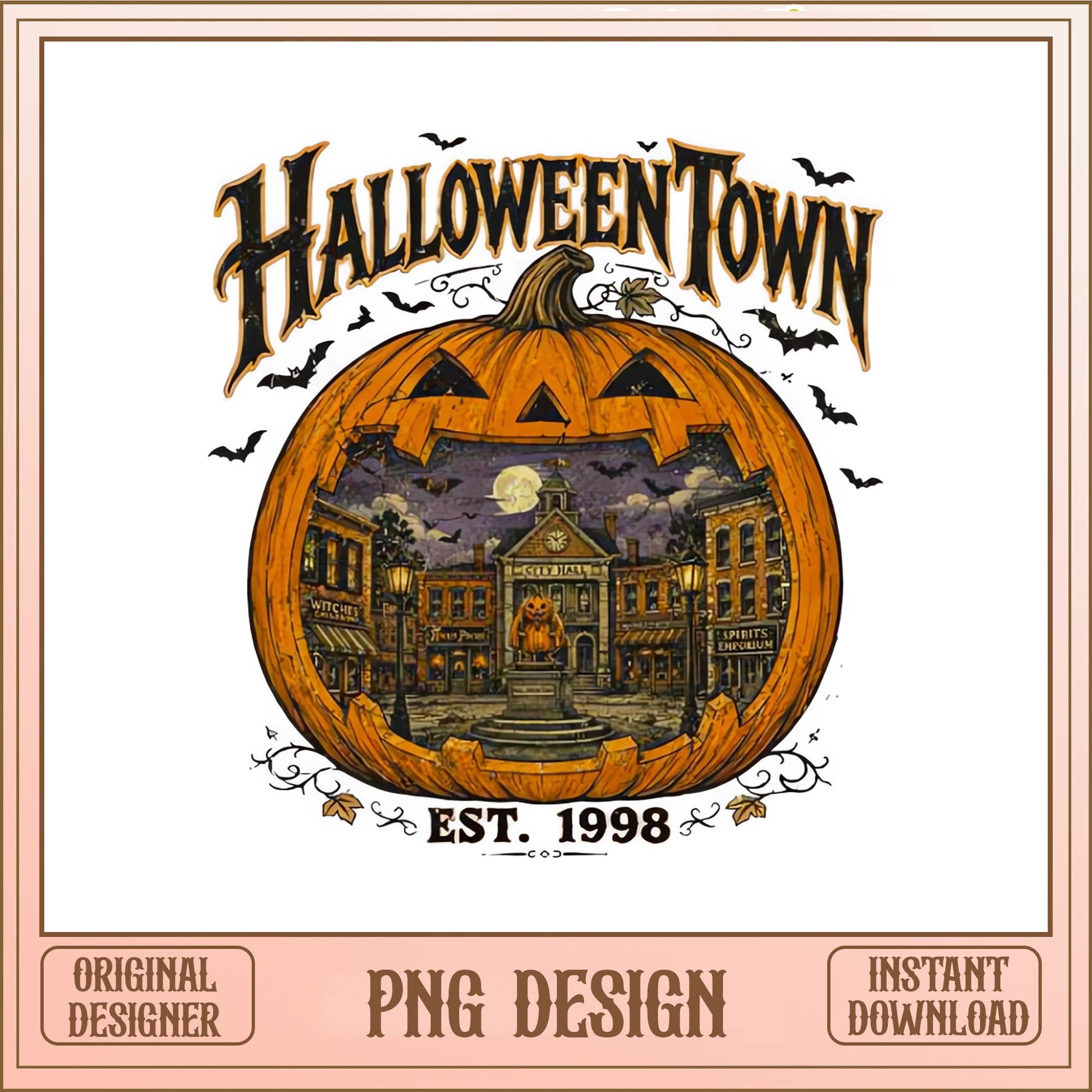 Halloweentown Est 1998 PNG, Spooky Pumpkin PNG, Halloween PNG