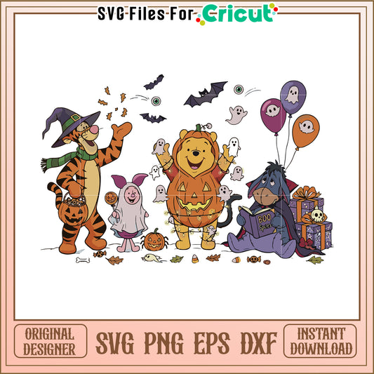 Halloween winnie pooh characters svg, halloween movies svg, halloween toys svg