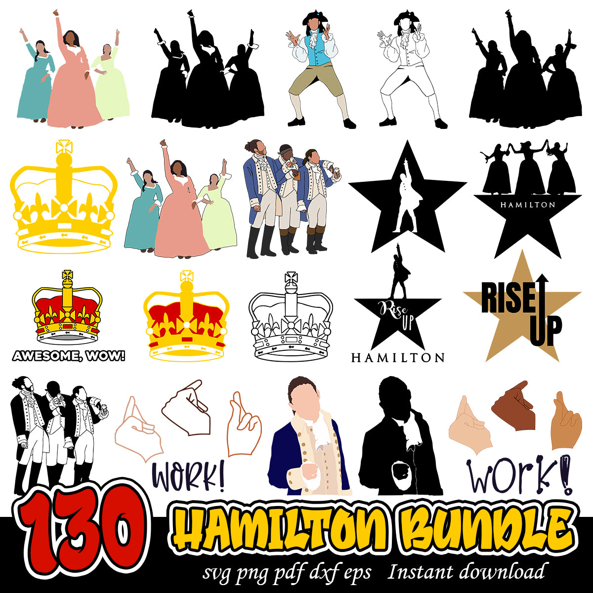 Hamilton svg bundle, Bridgerton svg bundle, Netflix series bundle