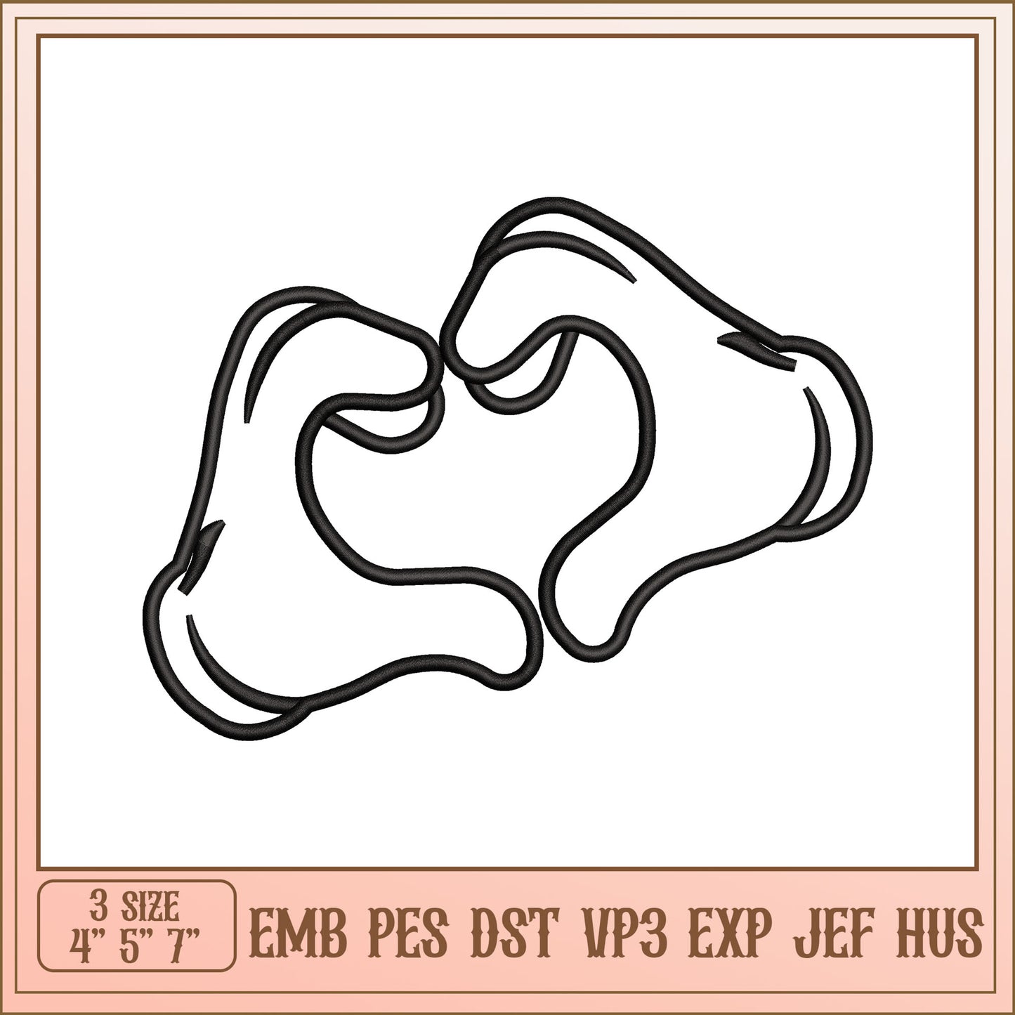 Hands Heart Embroidery Design