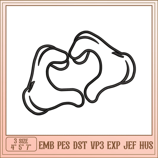 Hands Heart Embroidery Design